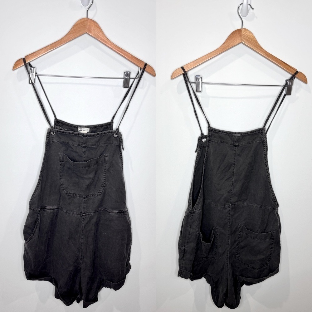 Billabong Faded Black Denim Romper with Pockets (L) - Picture 1 of 9